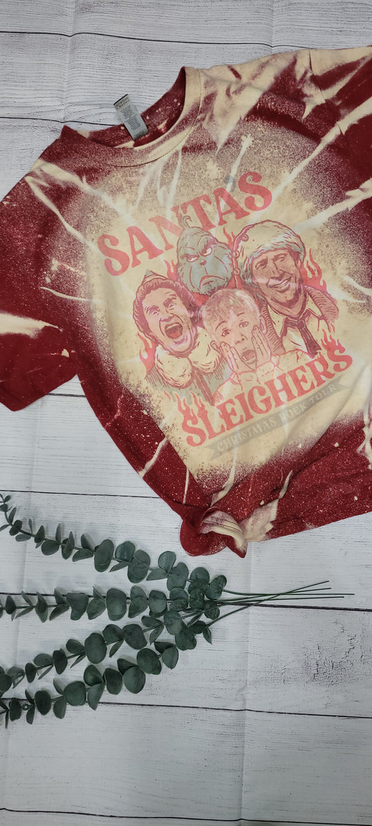 *BLEACHED* Santa's Sleighers (Custom Order T-Shirt)