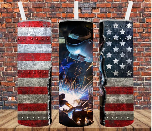 Welder American Flag