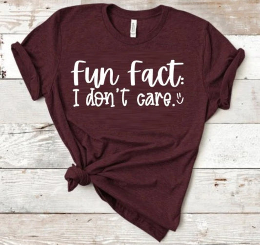 *Solid* Fun Fact - I Don't Care (Custom Order T-Shirt)