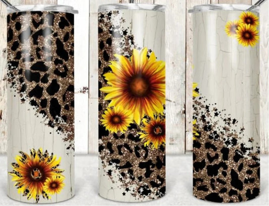 Cheetah Sunflower Tumbler