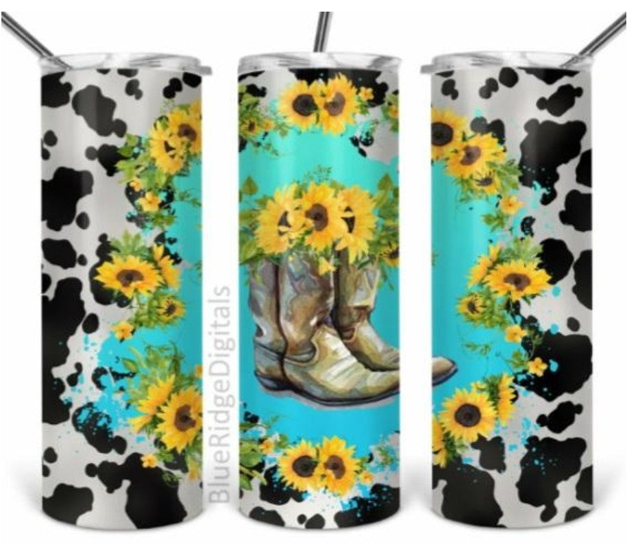 Cowboots and Sunflowers Tumbler