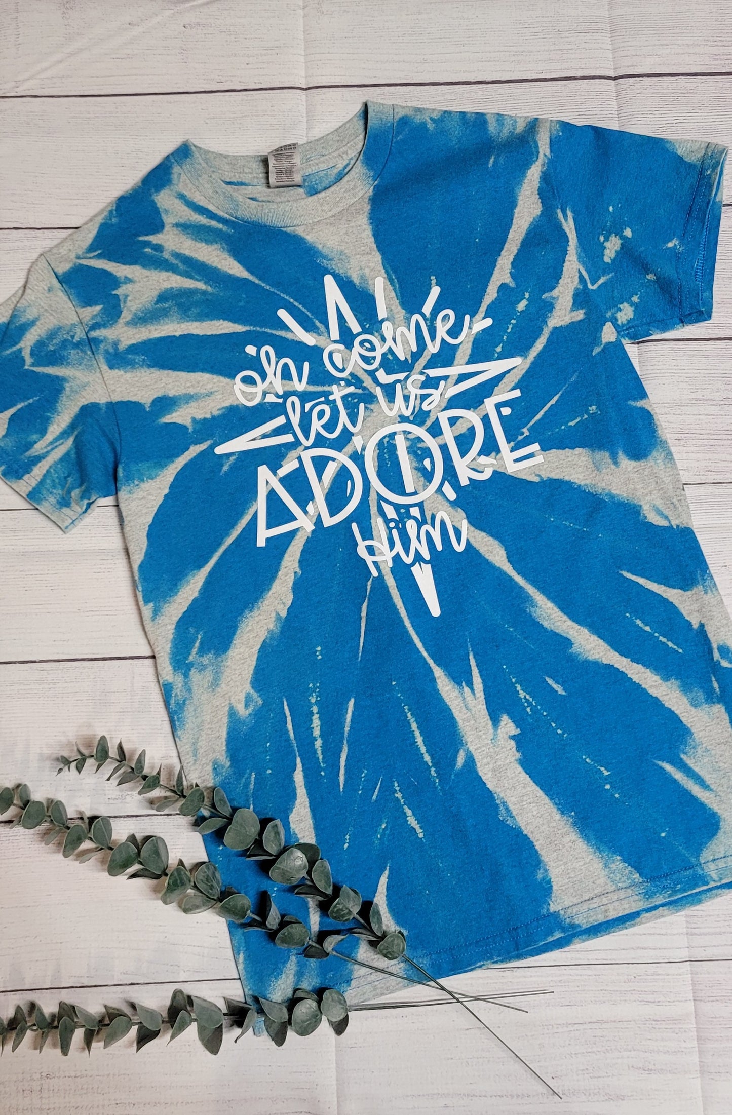 *BLEACHED* Oh Come Let Us Adore Him Star (Custom Order T-Shirt)